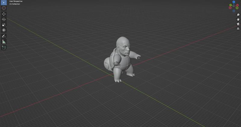 Squirtle with The Rock head