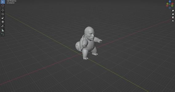 Squirtle with The Rock head