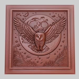 The owl flies at night 3d printer model animal model obj stl
