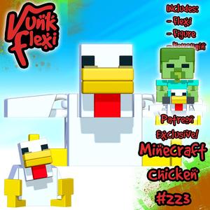 Minecraft Chicken MultiColor Flexi Print-In-Place + figure & keychain