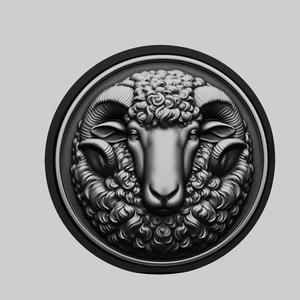 Sheep Animal Head Sheep Animal Medallion for CNC Router Laser & 3D Printer