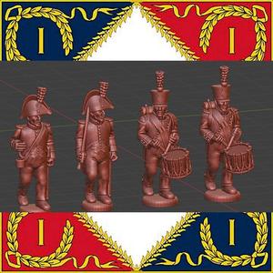 28mm Napoleonic French Line Infantry  command campaign dress 1808-12