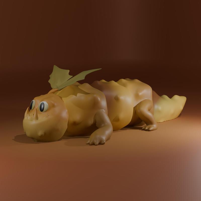 Gronckle Articulating Dragon, Fan Art, Print in Place, Fantasy