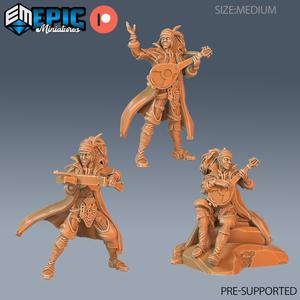 Bard Player Character Set ‧ DnD Miniature ‧ Tabletop Miniatures ‧ Gaming Monster ‧ 3D Model ‧ RPG ‧ DnDminis ‧ STL FILE