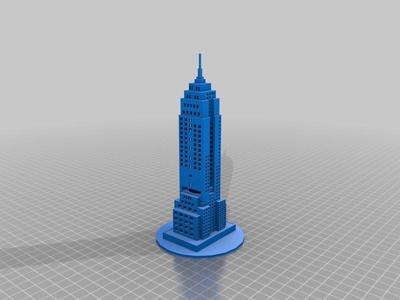 Empire State Building with windows and hoke for light