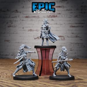 Hunters Guild Female Knight Set ‧ DnD Miniature ‧ Tabletop Miniatures ‧ Gaming Monster ‧ 3D Model ‧ RPG ‧ DnDminis ‧ STL FILE