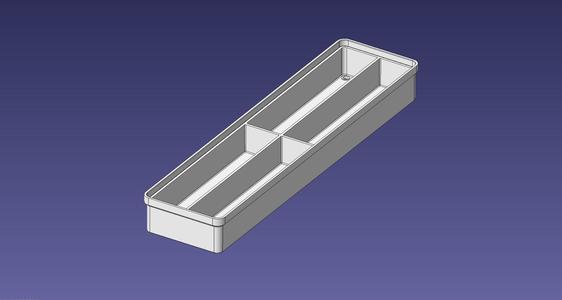 1x4 units, third height, 2x2 grid Stackable Insertbox