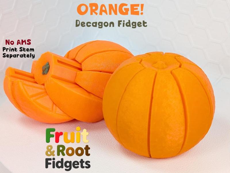 ORANGE! Decagon Fidget (NO AMS)