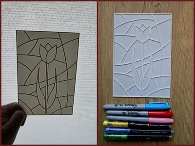 Flower Stained Glass 3 DIY Coloring Panel NO AMS