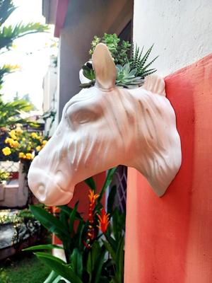 zebra head planter pot flower vase stl