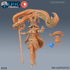 Druid Female Player Character Magic ‧ DnD Miniature ‧ Tabletop Miniatures ‧ Gaming Monster ‧ 3D Model ‧ RPG ‧ DnDminis ‧ STL FILE