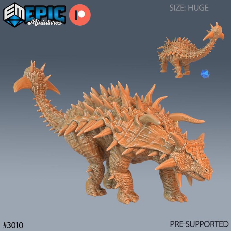 Ankylosaurus ‧ DnD Miniature ‧ Tabletop Miniatures ‧ Gaming Monster ‧ 3D Model ‧ RPG ‧ DnDminis ‧ STL FILE