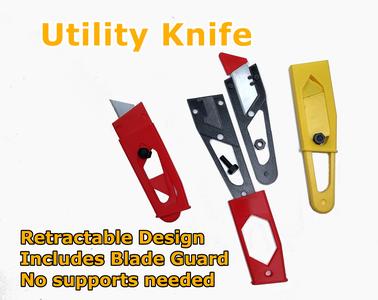 Utility Knife (box cutter) - retractable with blade safety cover