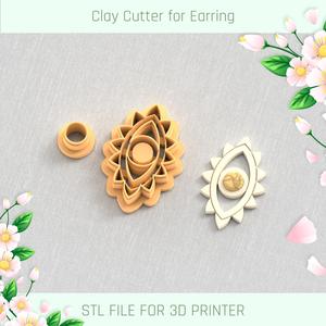 Eye Earring with Precious Stones A POLYMER CLAY CUTTER