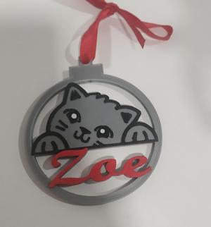 Christmas ball christmas cat face multicolor design