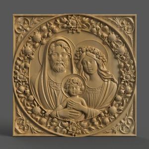 Holy Family Christmas Ornament – 3D Circular Design for Tree, Wall Art, and Keychain002