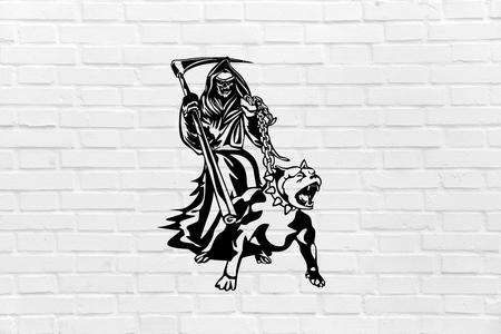 Halloween reaper dog wall decoration