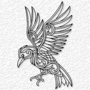 Mandala Crow wall art tribal raven wall decor 2d art animal