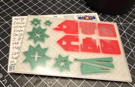 Print in Place Christmas Ornament Postcard