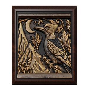 Woodpecker animal wall art relief wall decor
