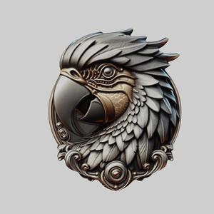 Parrot Animal Head Parrot Animal Medallion for CNC Router Laser & 3D Printer