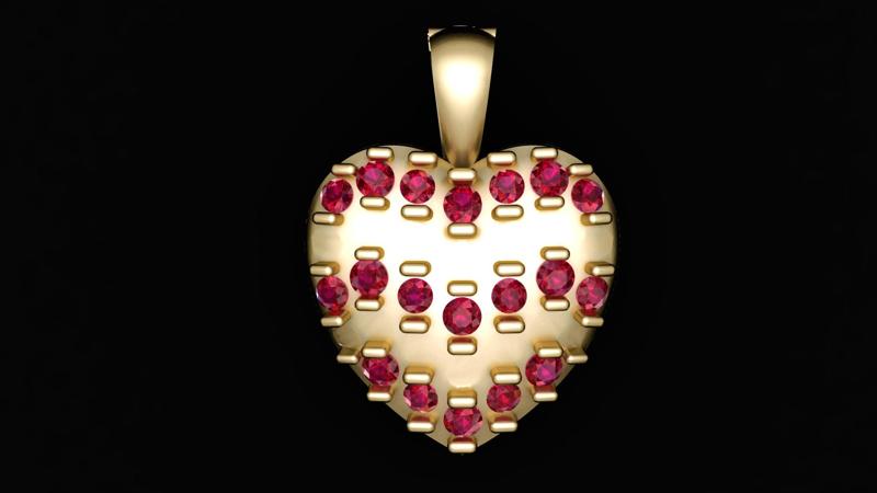 heart pendent for couple printable 3d model