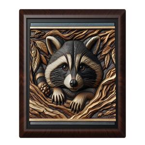 Raccoon animal wall art relief wall decor