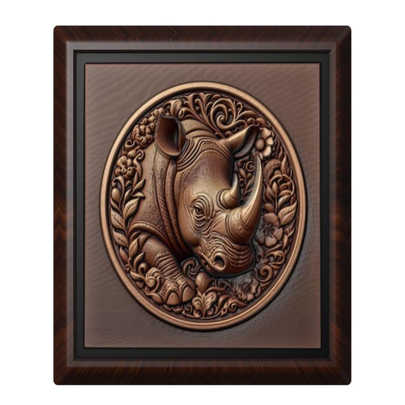 Rhinoceros animal wall art relief wall decor