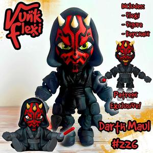 Star Wars Darth Maul MultiColor Flexi Print-In-Place + figure & keychain