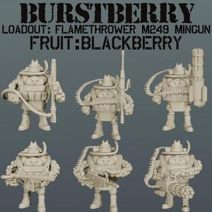 Delta Fruit: BurstBerry Berry Commando Flamethrower, M249 LMG, Minigun Loadout