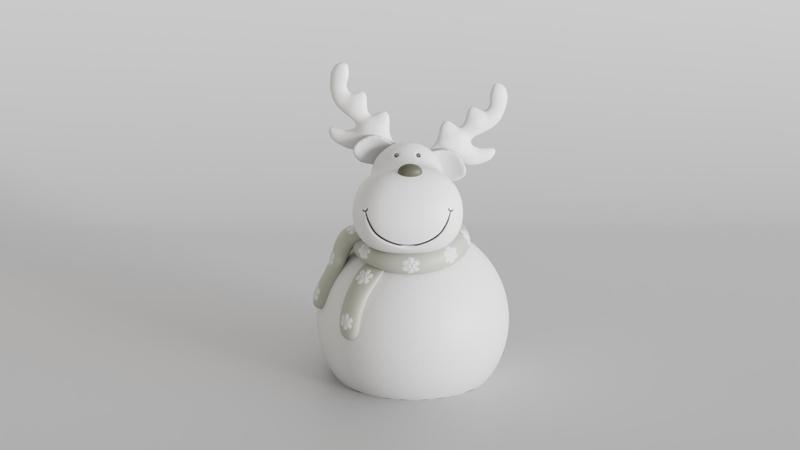Adorable Snowman Reindeer Digital 3D Model for Christmas Decor | Printable Festive Reindeer Ornament | Cute Winter Moose Figure STL Download