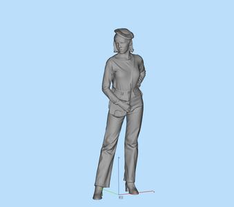 1/64Miniature figure female with hat and hands on waist