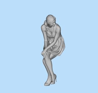 Sitting communication lady 1
