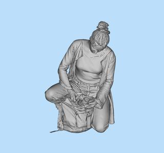 Lady packing her bag