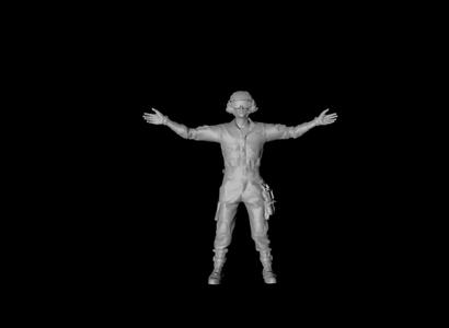 Ground support staff - giving instructions - 2 3D digital character model