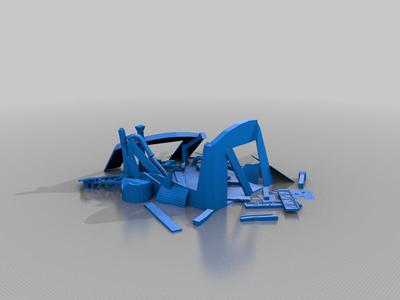 Destroyed Ork Hanger - terrain - lp