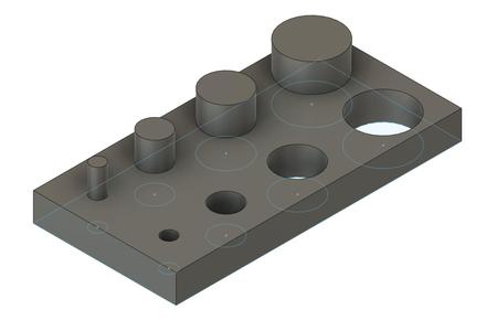 Simple pin/hole calibration print