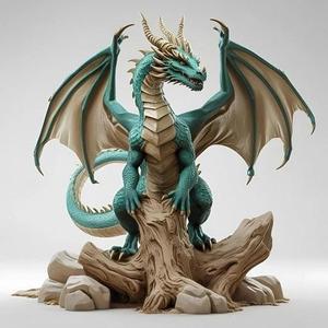 dragon on tree 3D