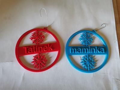 Ornament on a Christmas tree with name