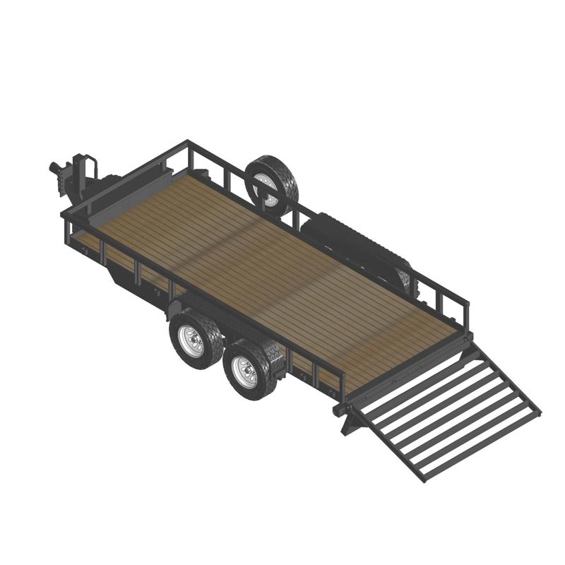Big Tex 14PI Utility Trailer im Maßstab 1/24 wide ramps