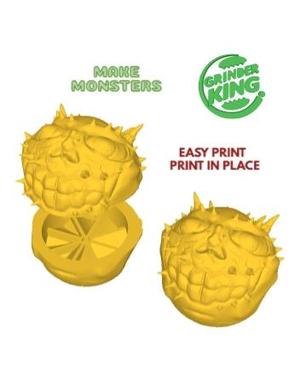 WEED CHOPPER GRINDER SKIZO-BALL GRINDERKING 75X85X90 MM EASY PRINT-IN-PLACE . FDM SLA.