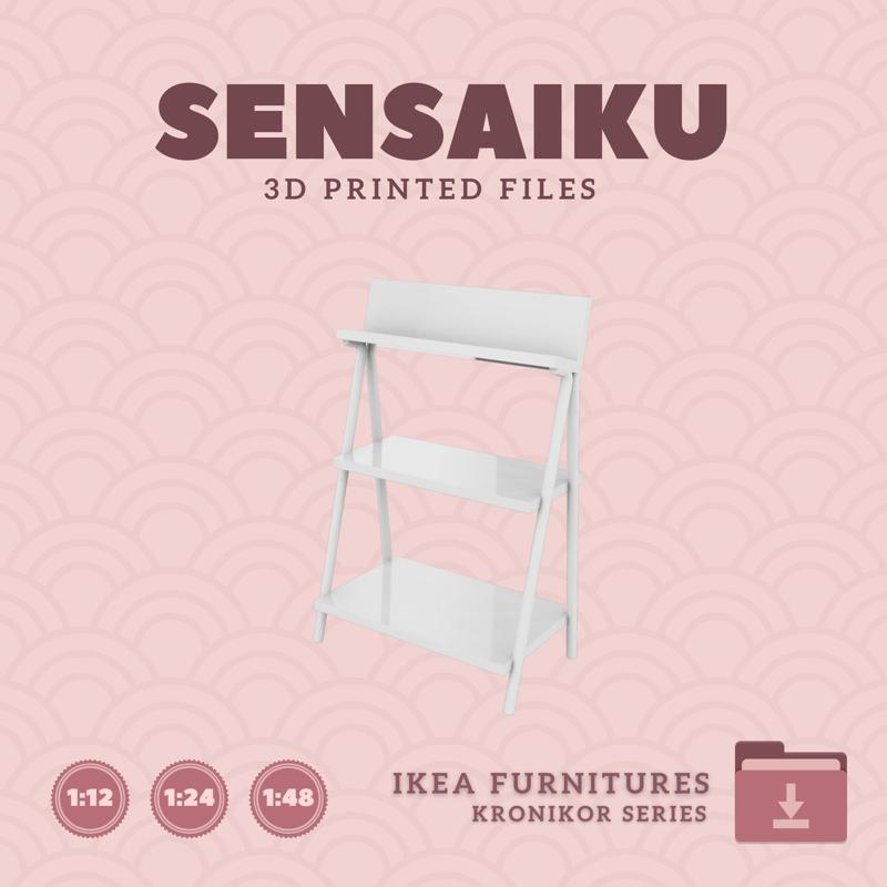 Miniature Replica 03. KRONIKOR Open Storage for Miniature Dollhouse - IKEA - 3D Print Instant Download