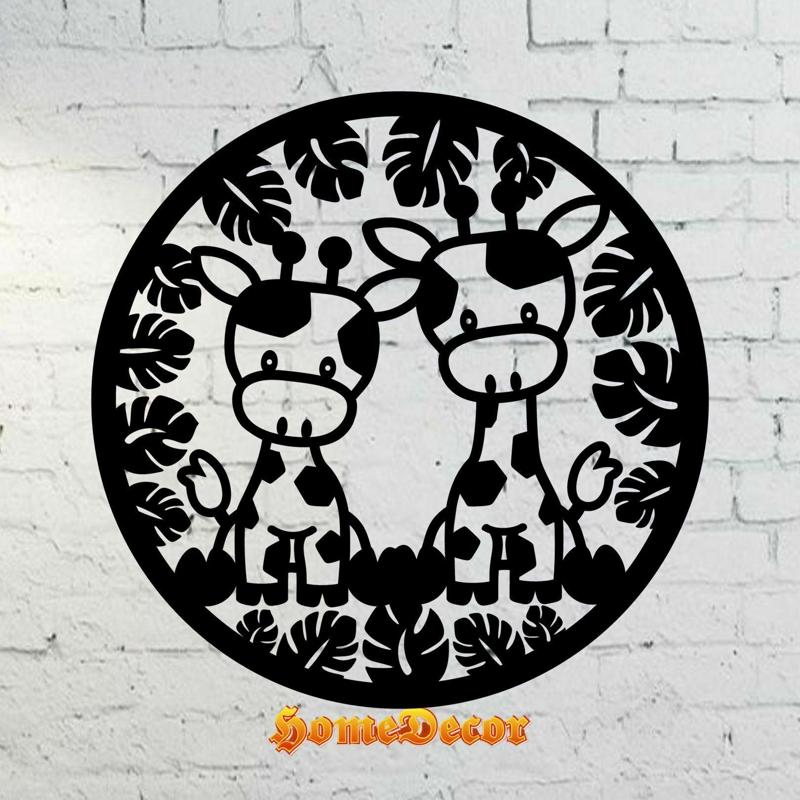 Giraffes : GIRAFFE WALL SCULPTURE 2D