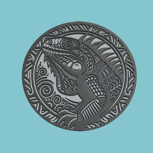 Iguana Medallion Iguana 3d Print Model