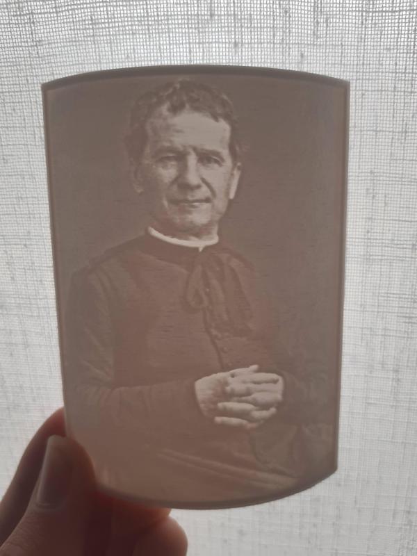 Don Bosco's lithophane salesians - Litofanía de Don Bosco salesianos - Litofania di Don Bosco salesiani