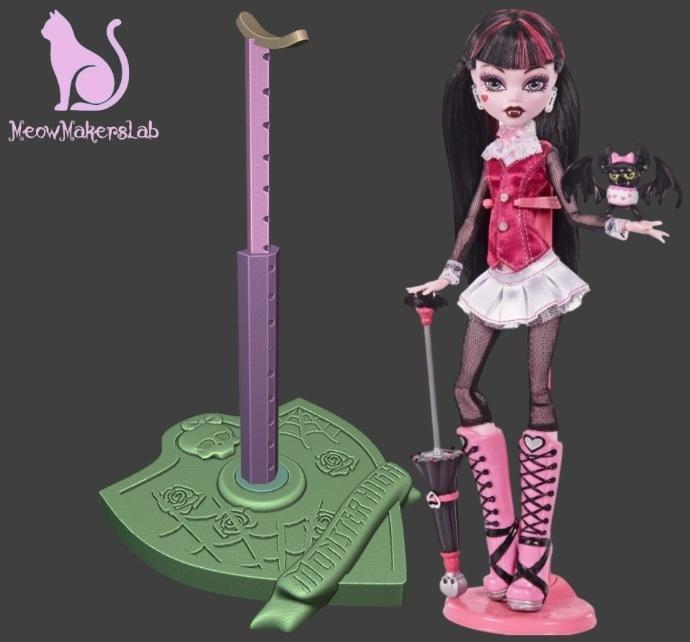 A saddle-style adjustable stand for Monster High dolls