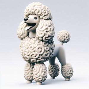 471 Laughing Poodle Totem - Full-Body 3D Model, creature, magic, collectible, witch, dinosaur, wooden, knight, viking, dragon, dnd, cat, monster hunter, dog, monster, totem, totemic