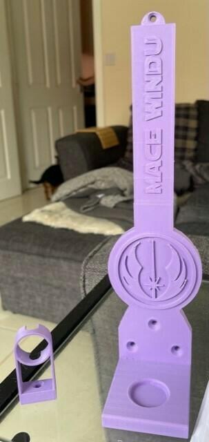 Mace Windu Star wars lightsaber wall mount (master replica, black series)
