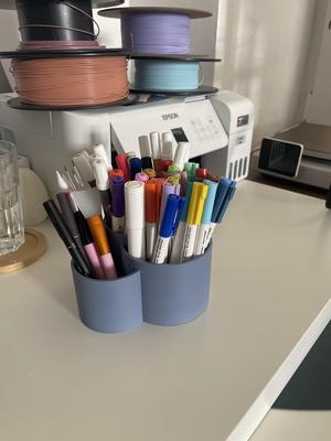 Modern three-compartment pencil holder