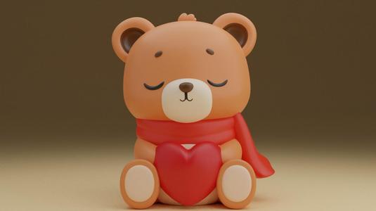 Valentine bear figure